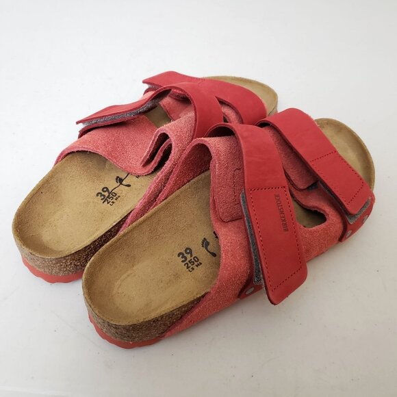 Birkenstock Uji Double Strap Slide Sandals Sienna Red Narrow - Picture 3 of 7